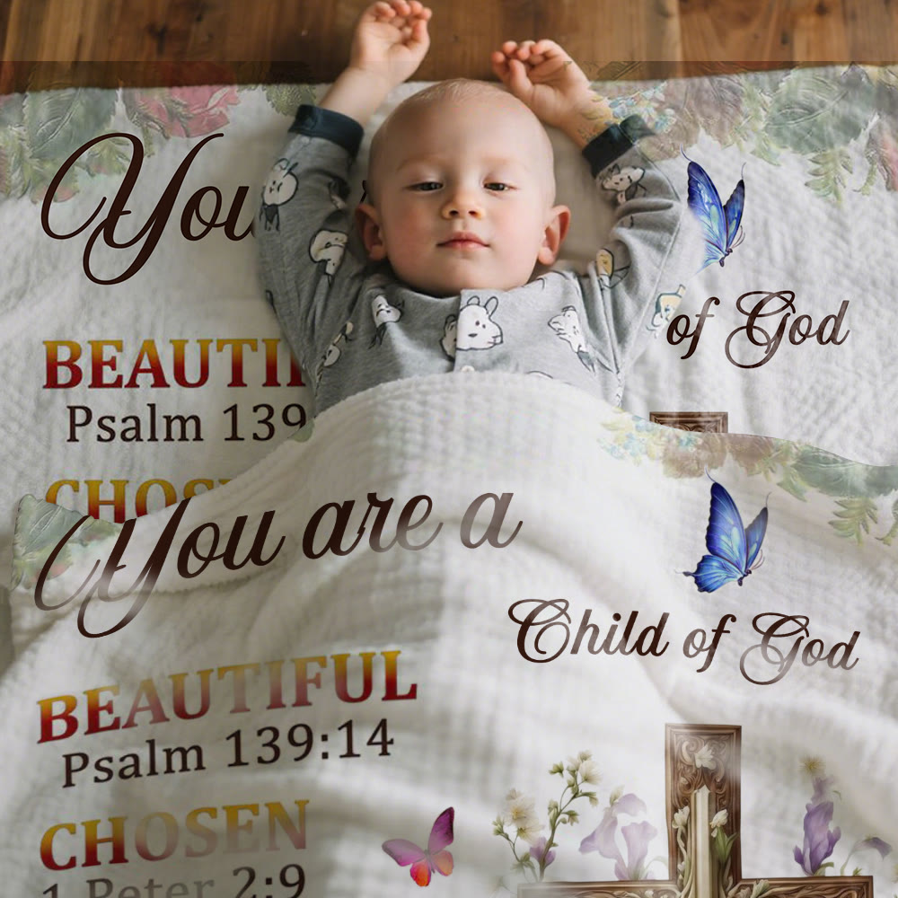 Christianartworkshop Tapisserie « Enfant de Dieu » avec Écriture et Croix : Inspiration biblique et décoration chaleureuse pour la maison - image 2