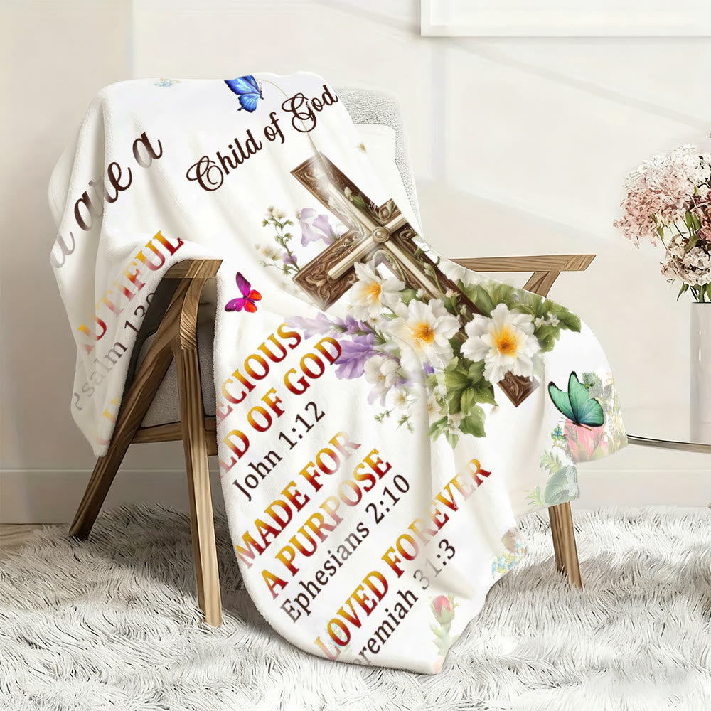 Christianartworkshop Tapisserie « Enfant de Dieu » avec Écriture et Croix : Inspiration biblique et décoration chaleureuse pour la maison - image 4