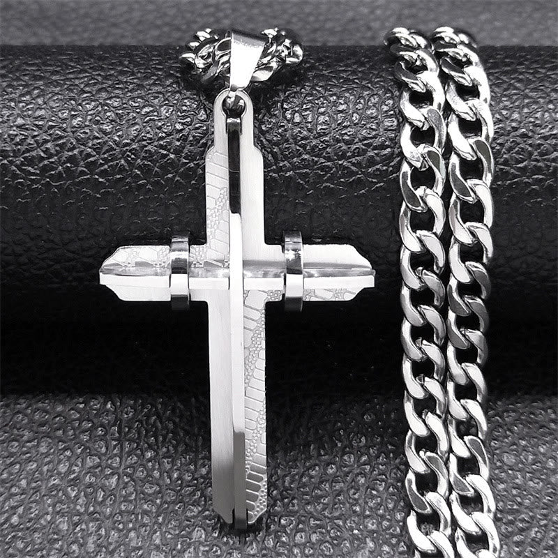 Christianartworkshop Collier croix affirmé : un symbole audacieux de création artisanale et de spiritualité pour un style inspiré par la foi - Argent - image 0