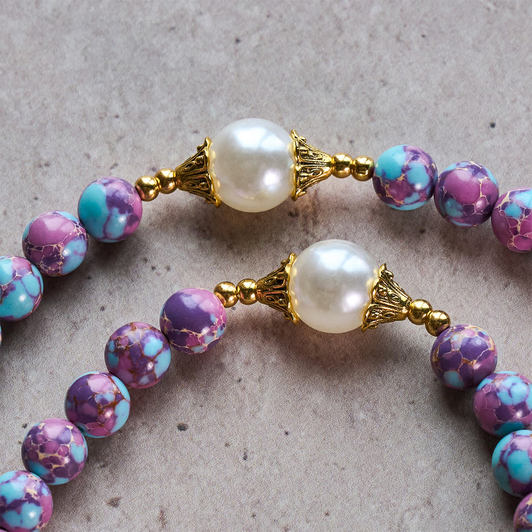 Christianartworkshop Chapelet personnalisé Royal Faith en pierre de l'empereur violet avec lettre JÉSUS personnalisée - image 9