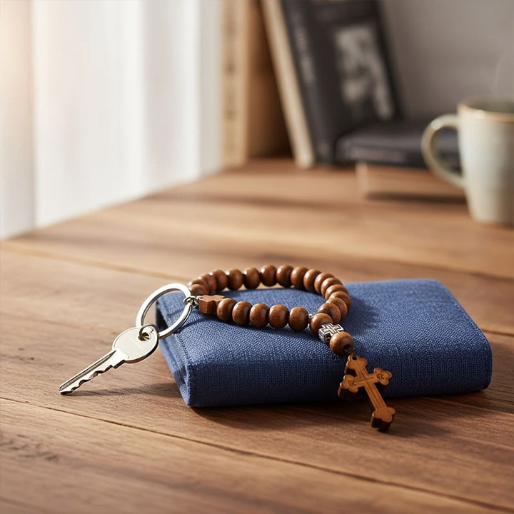 Christianartworkshop Croix en bois pour voiture « Voyage fidèle » : Conduisez en toute paix. - image 3