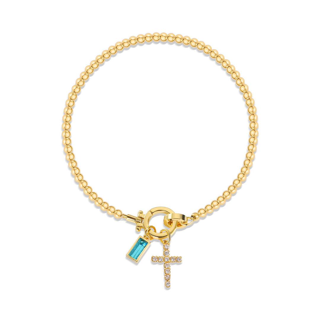 Bracelet croix 12 pierres de naissance Christianartworkshop : Identité fondée sur la foi et dévotion intemporelle - Décembre - image 11