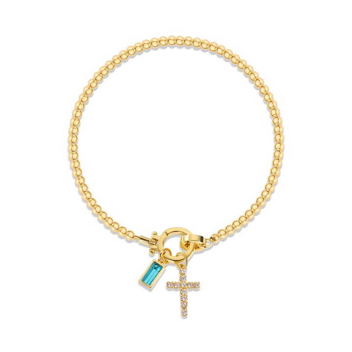 Bracelet croix 12 pierres de naissance Christianartworkshop : Identité fondée sur la foi et dévotion intemporelle - Décembre - image 11