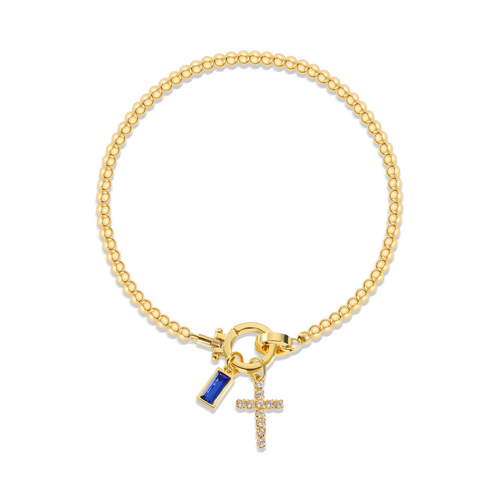 Bracelet croix 12 pierres de naissance Christianartworkshop : Identité fondée sur la foi et dévotion intemporelle - Septembre - image 8