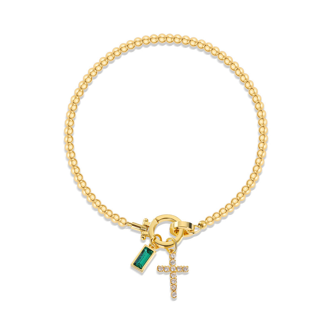 Bracelet croix 12 pierres de naissance Christianartworkshop : Identité fondée sur la foi et dévotion intemporelle - Peut - image 4