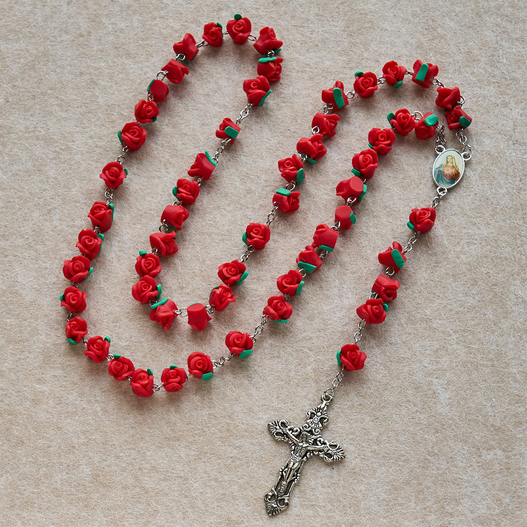 Christianartworkshop Chapelet de roses en argile douce : Dévotion florale et lien spirituel artisanal - image 4