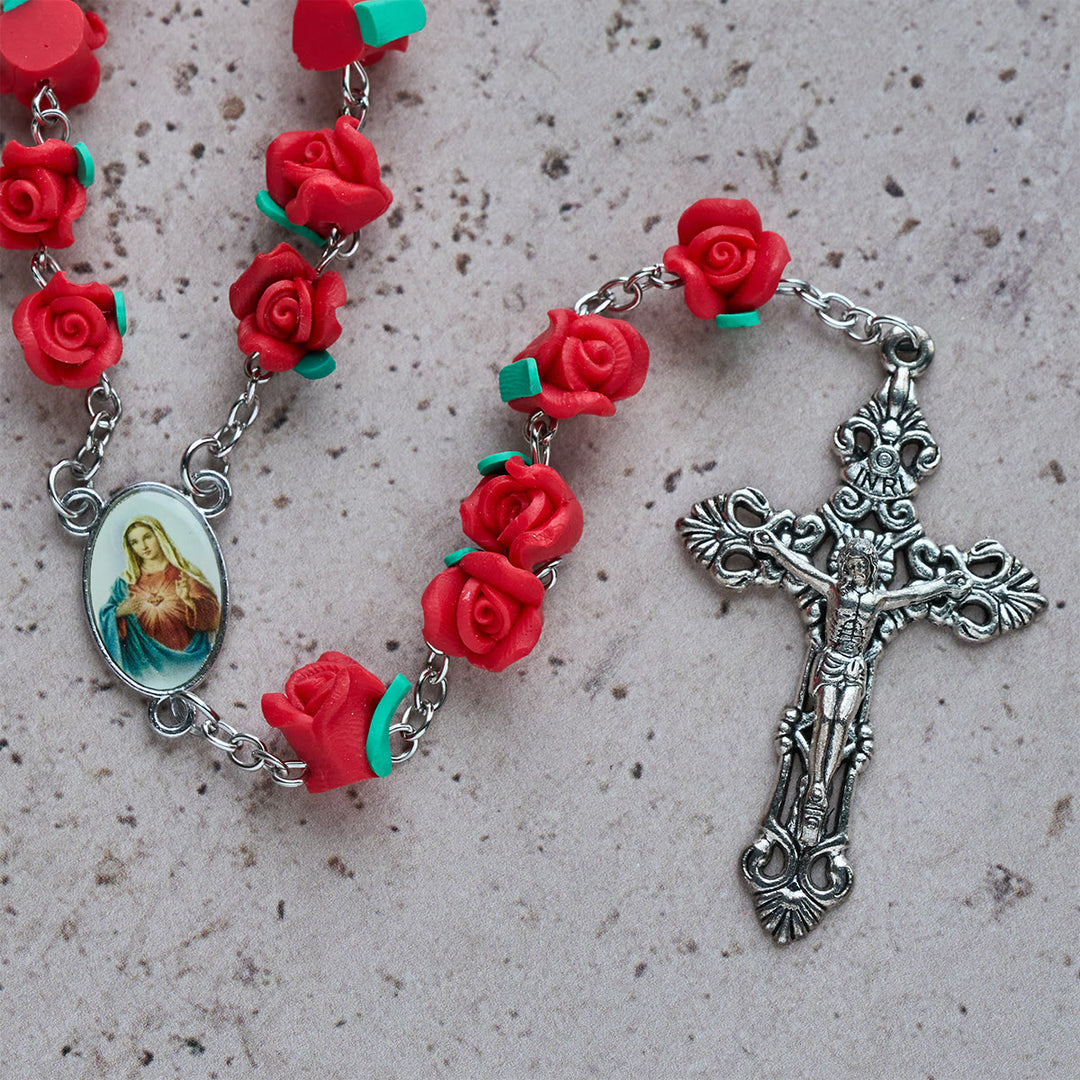 Christianartworkshop Chapelet de roses en argile douce : Dévotion florale et lien spirituel artisanal - image 7