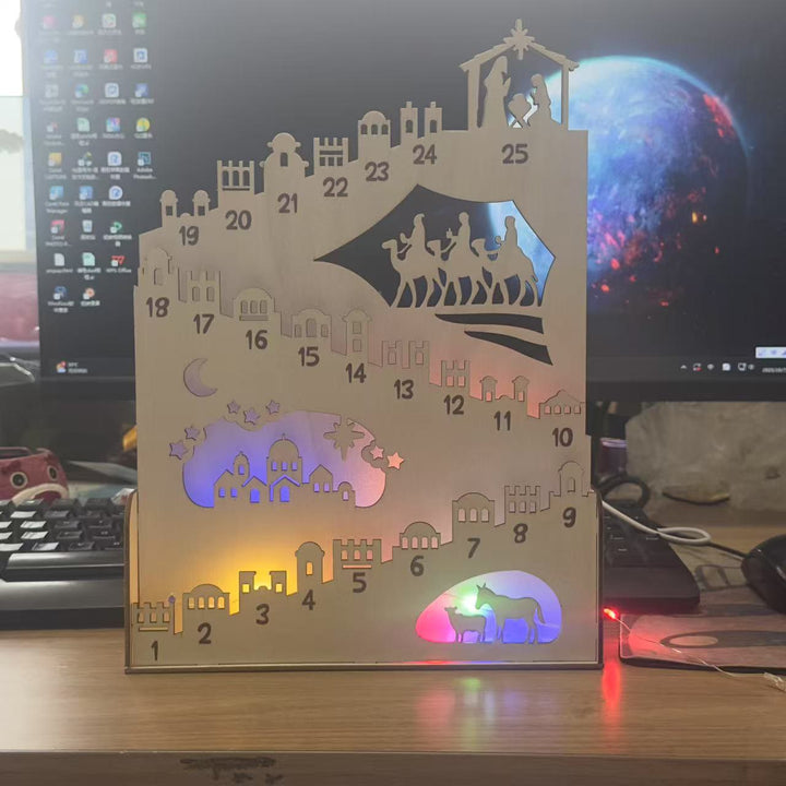 Christianartworkshop Calendrier de l'Avent de la Nativité : Un voyage de foi et d'attente de Noël - Lumière colorée - image 3