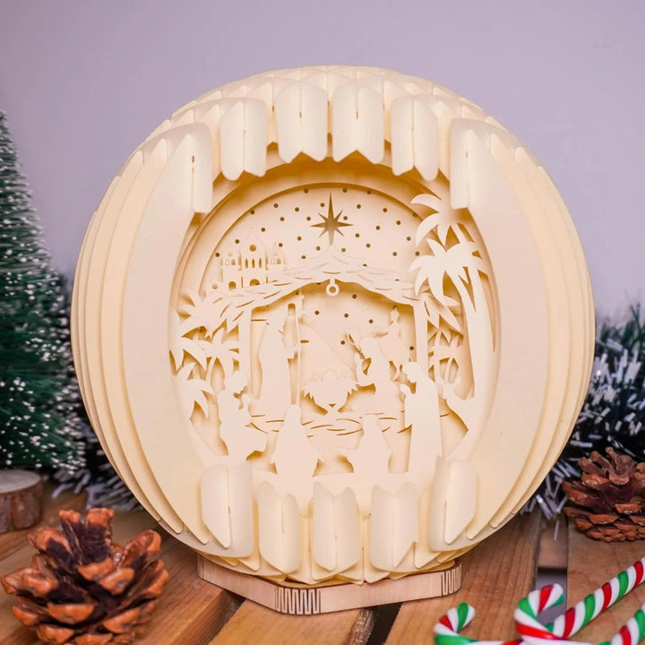 Christianartworkshop Crèche en papier découpé : Une étreinte rayonnante de foi et d'émerveillement de Noël - image 7