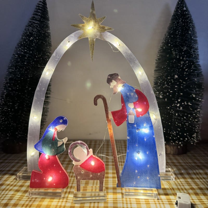 Christianartworkshop Décoration lumineuse Sainte Famille : Histoire de Noël et charme religieux pour la maison - image 3