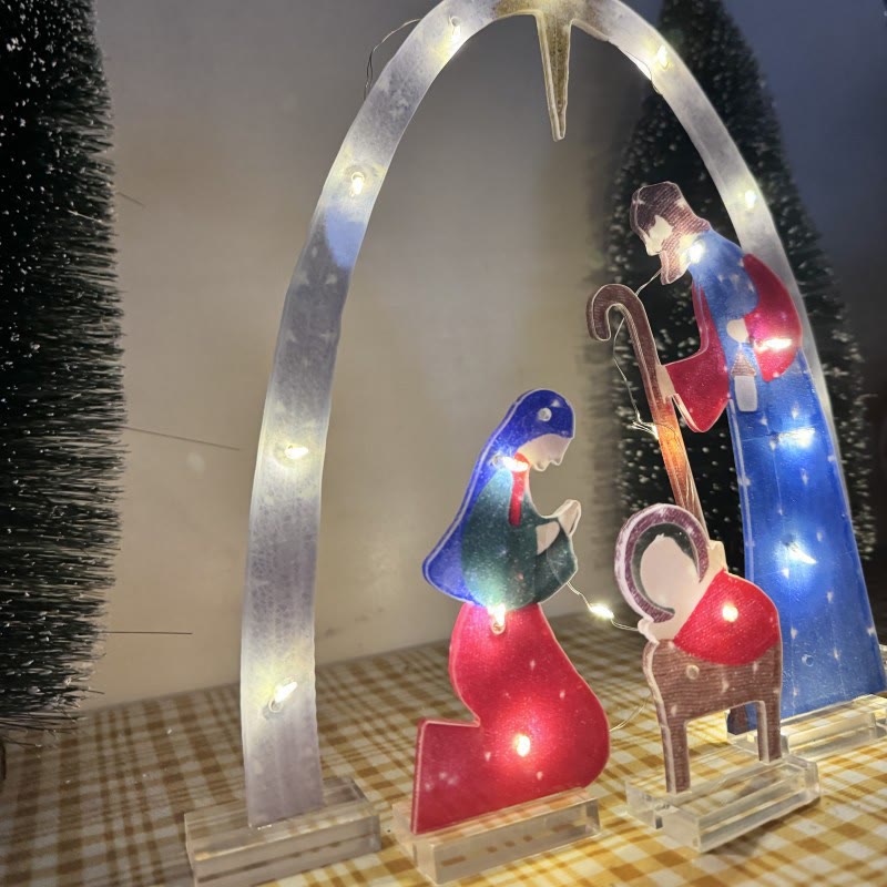 Christianartworkshop Décoration lumineuse Sainte Famille : Histoire de Noël et charme religieux pour la maison - image 2