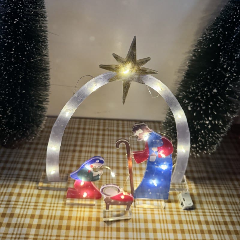 Christianartworkshop Décoration lumineuse Sainte Famille : Histoire de Noël et charme religieux pour la maison - image 1