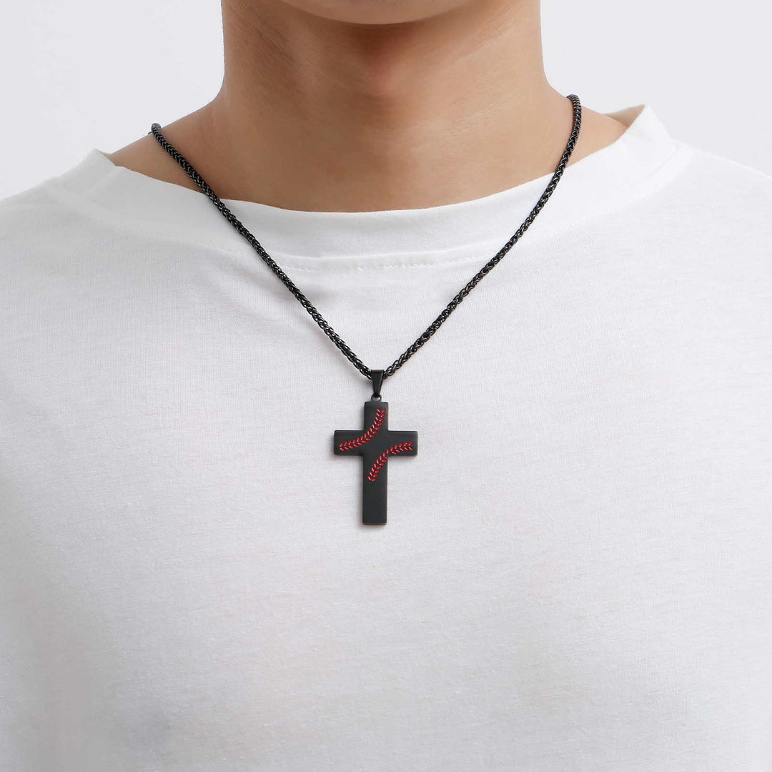 Christianartworkshop Collier croix à points de baseball : Dévotion sportive et citation inspirante - image 15