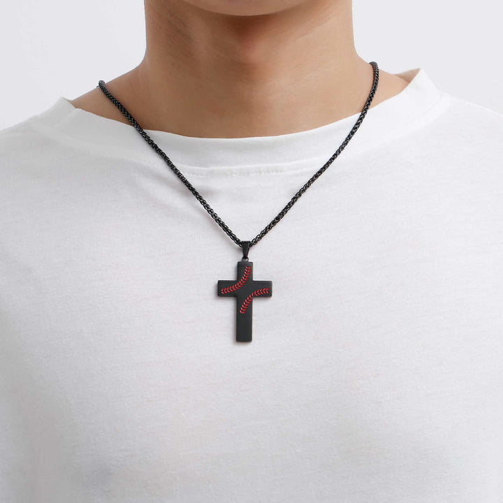 Christianartworkshop Collier croix à points de baseball : Dévotion sportive et citation inspirante - image 15