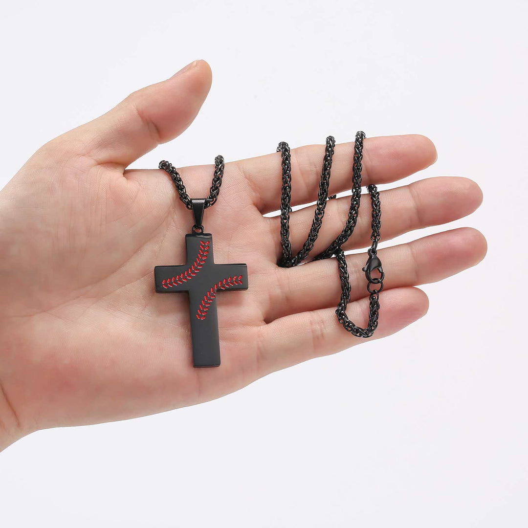 Christianartworkshop Collier croix à points de baseball : Dévotion sportive et citation inspirante - image 16