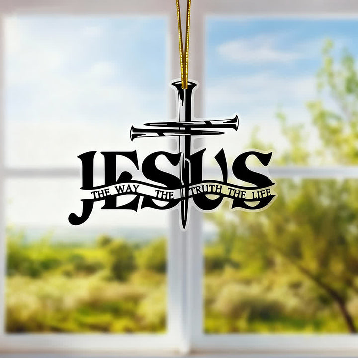 Christianartworkshop Pendentif croix de prière plate style bohème pour voiture avec inscription - image 1