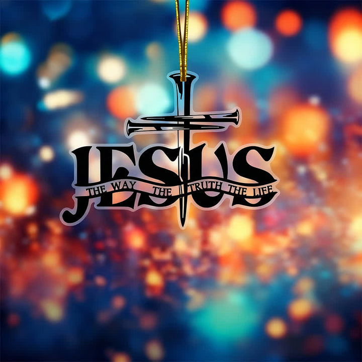 Christianartworkshop Pendentif croix de prière plate style bohème pour voiture avec inscription - image 4