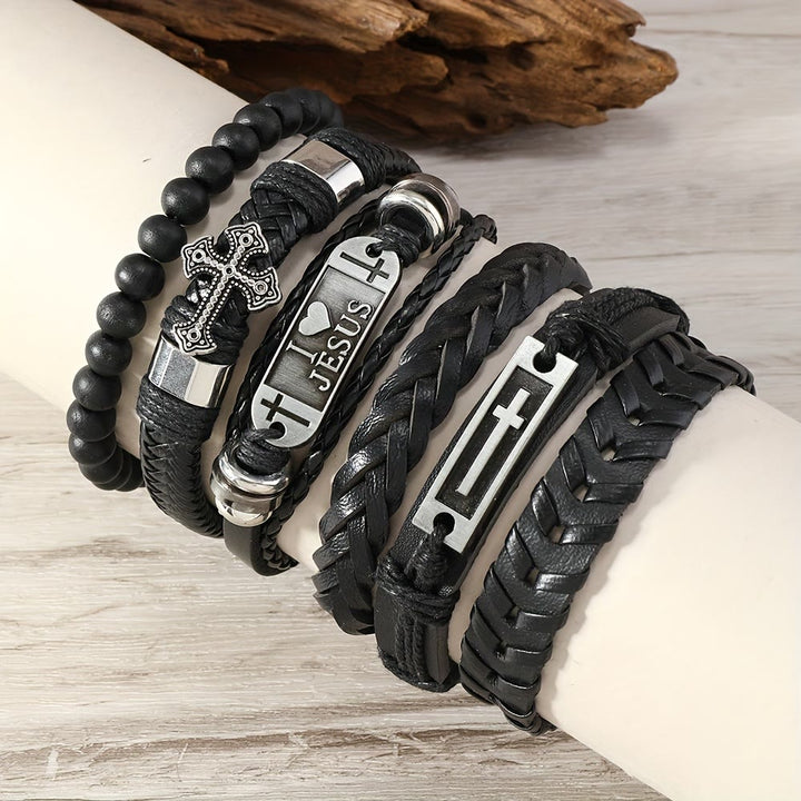 Ensemble de 6 bracelets en cuir Christianartworkshop inspirés par la foi : Dévotion et style - image 2