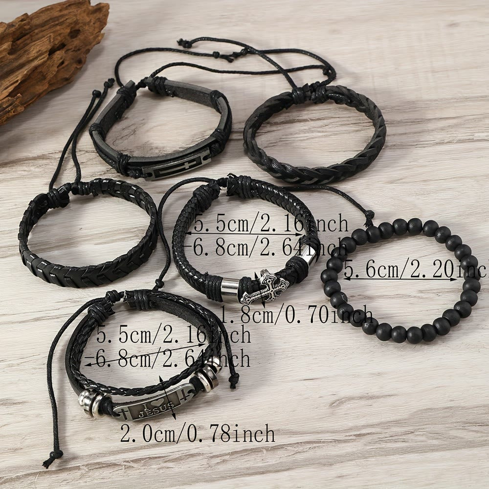 Ensemble de 6 bracelets en cuir Christianartworkshop inspirés par la foi : Dévotion et style - image 3