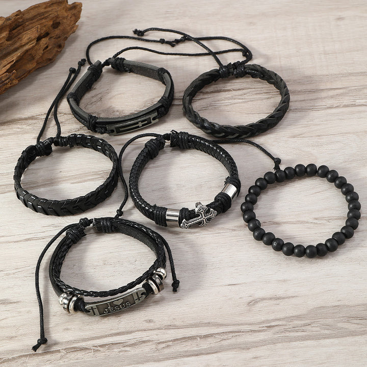 Ensemble de 6 bracelets en cuir Christianartworkshop inspirés par la foi : Dévotion et style - image 4