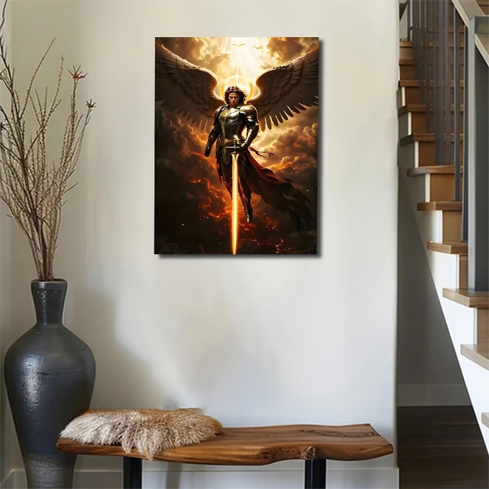 Christianartworkshop Toile artistique représentant un guerrier archange : Protection divine et valeur spirituelle - image 3