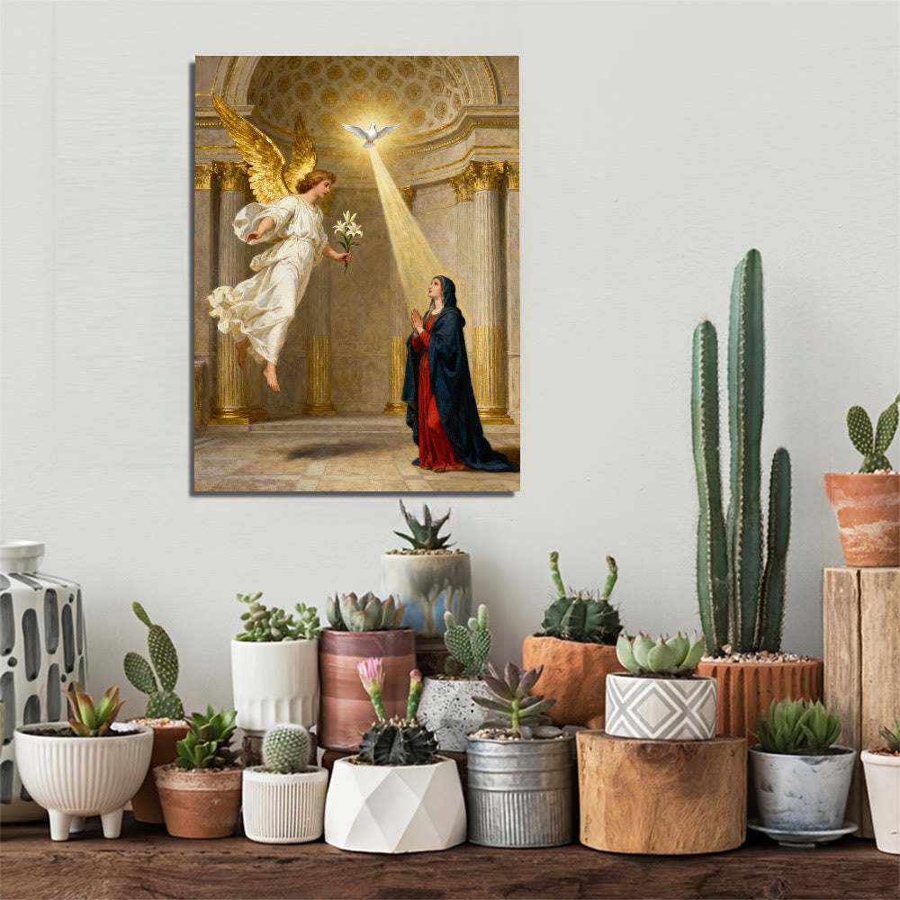 Christianartworkshop Toile artistique de l'Annonciation : Grâce divine et révérence spirituelle - image 3