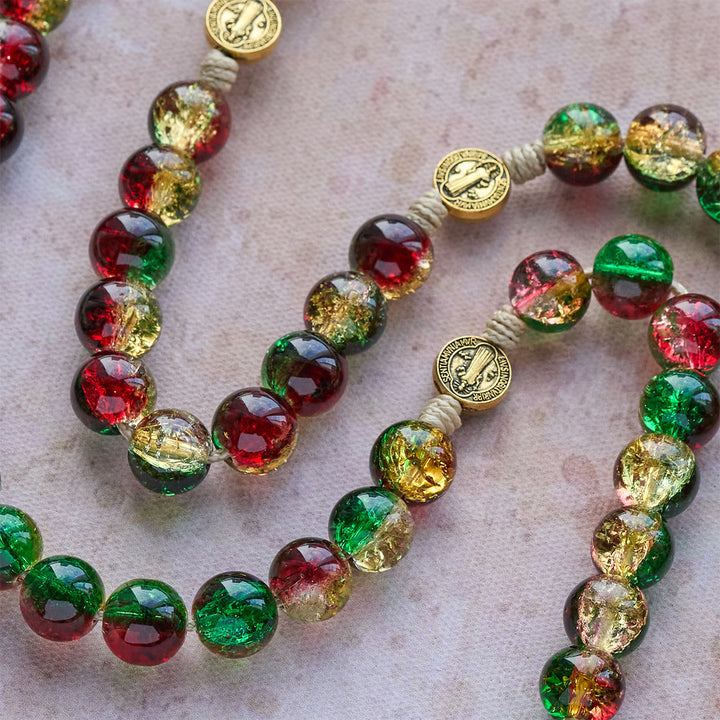 Christianartworkshop Cadeau de Noël : Chapelet de Noël en verre avec croix : Célébration fidèle et éclat festif - image 7