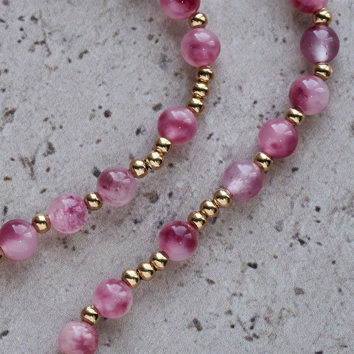 Christianartworkshop Bracelet chapelet en perles d'agate rose rouge : Dévotion et élégance céleste - image 7