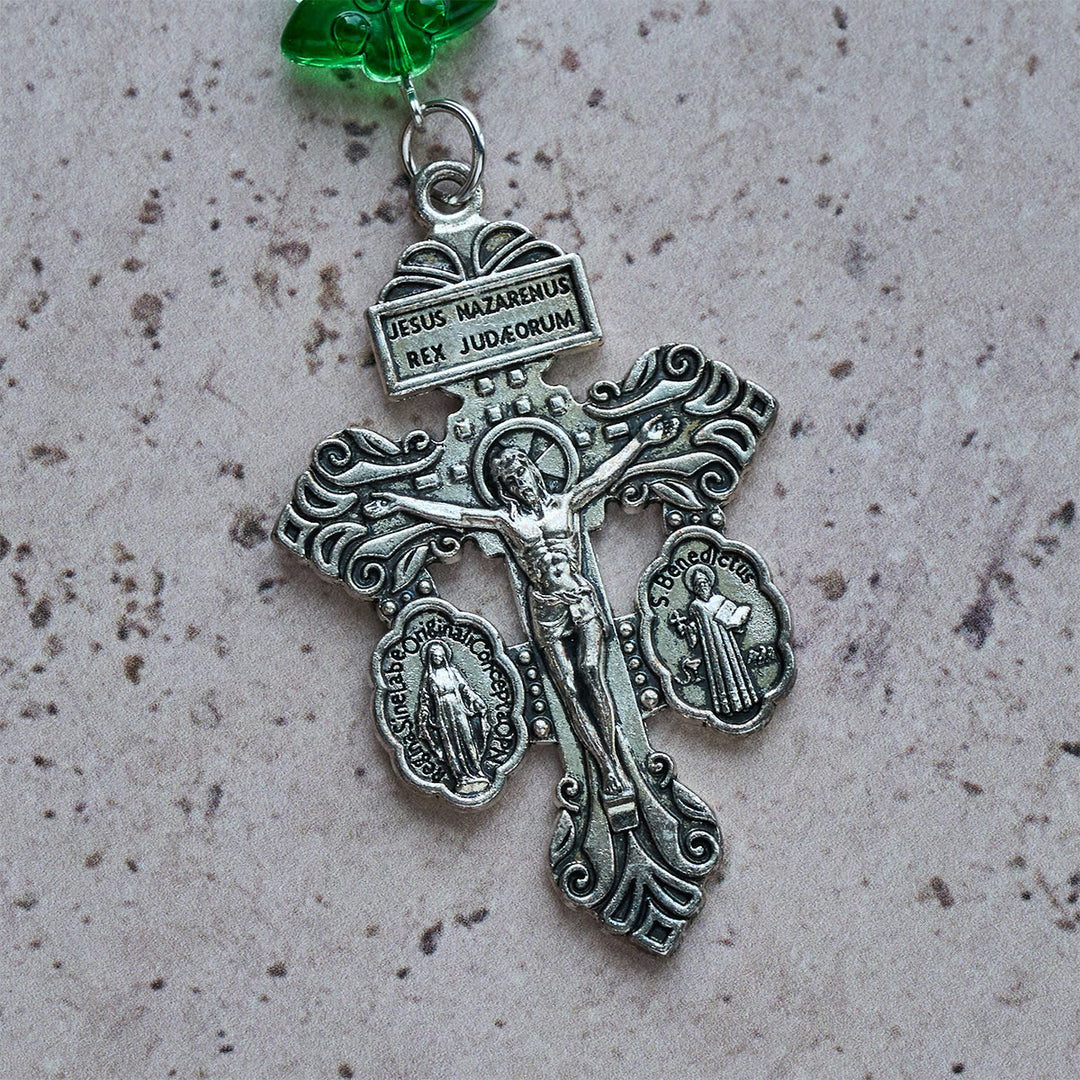 Christianartworkshop Cadeau de Noël : Chapelet Sapin de Noël béni avec perles papillon en cristal - image 14