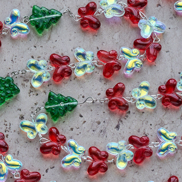 Christianartworkshop Cadeau de Noël : Chapelet Sapin de Noël béni avec perles papillon en cristal - image 13