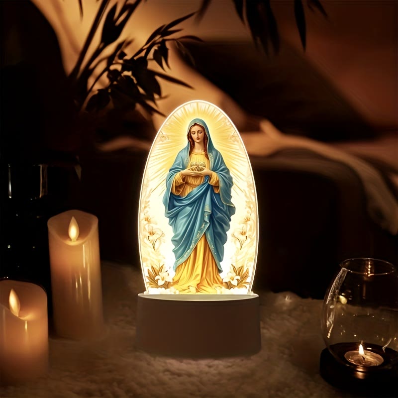Christianartworkshop Veilleuse illuminée Notre-Dame : La grâce divine en douce lueur - image 3