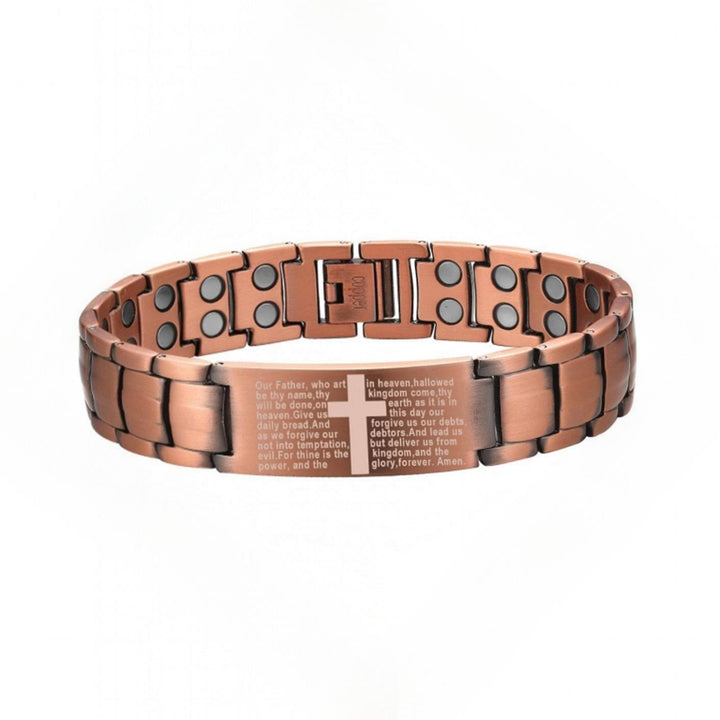 Bracelet Croix et Prière de Christianartworkshop : Texte sacré et mode avant-gardiste - Bronze - image 8