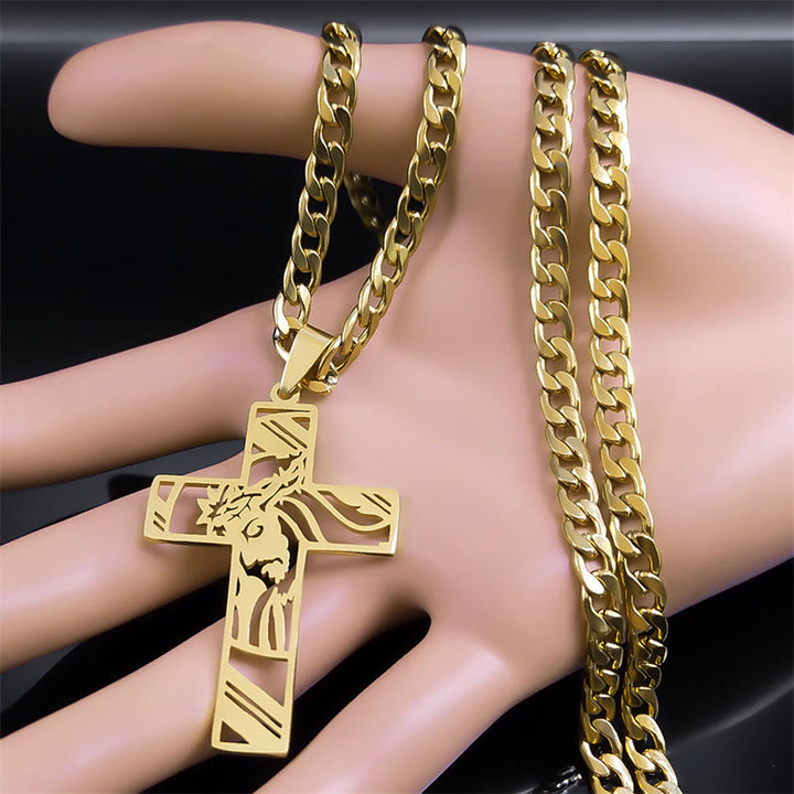 Christianartworkshop Collier Croix Couronne d'Épines : Symbolisme Sacré et Style Audacieux - image 2
