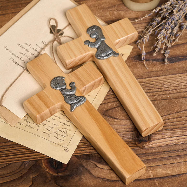 Christianartworkshop Croix en bois décorative pour bureau : Dévotion et foi de l’enfance - image 0