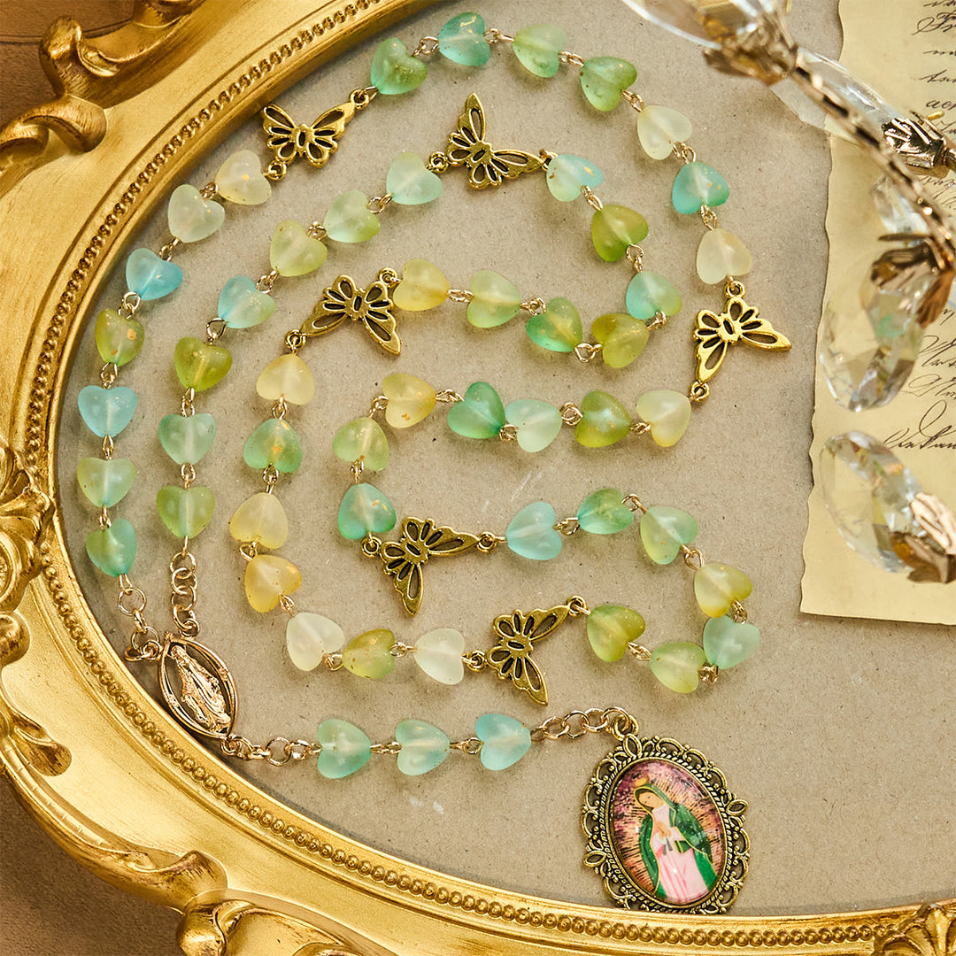 Christianartworkshop Chapelet et bracelet Cœur Vert et Papillon : Dévotion et spiritualité artistique - image 2