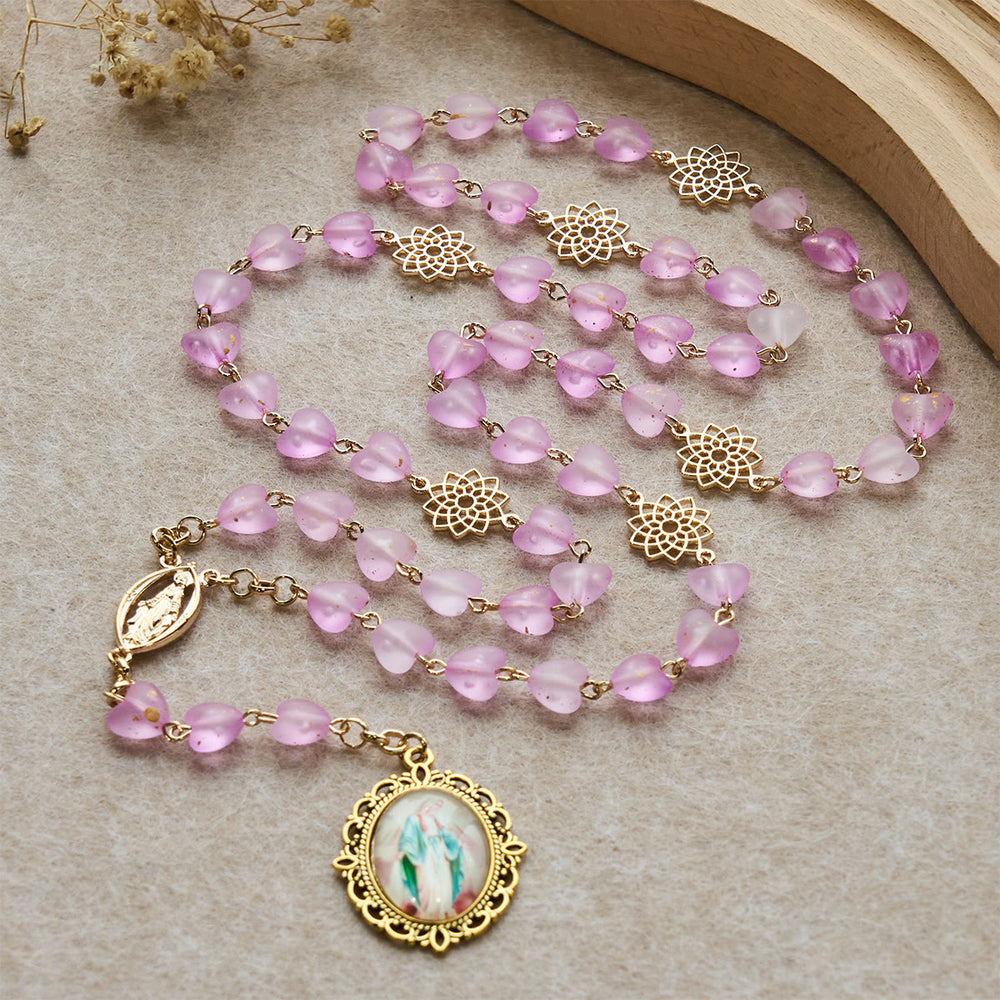 Christianartworkshop Chapelet et bracelet Cœur rose et papillon : Dévotion et spiritualité artistique - image 1