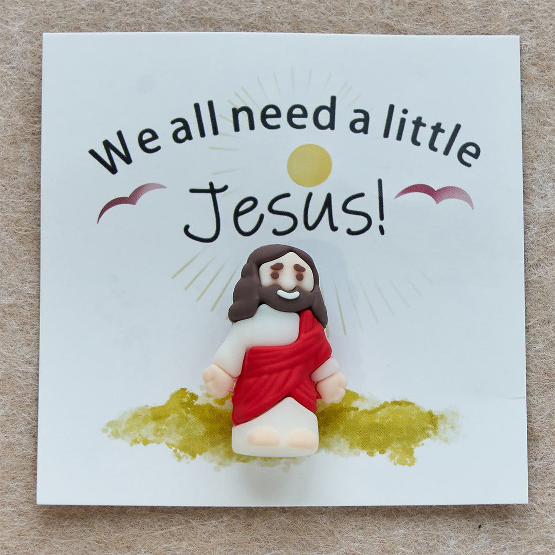 Christianartworkshop Mini figurine de Jésus avec carte : Nous avons tous besoin d'un petit Jésus - image 3