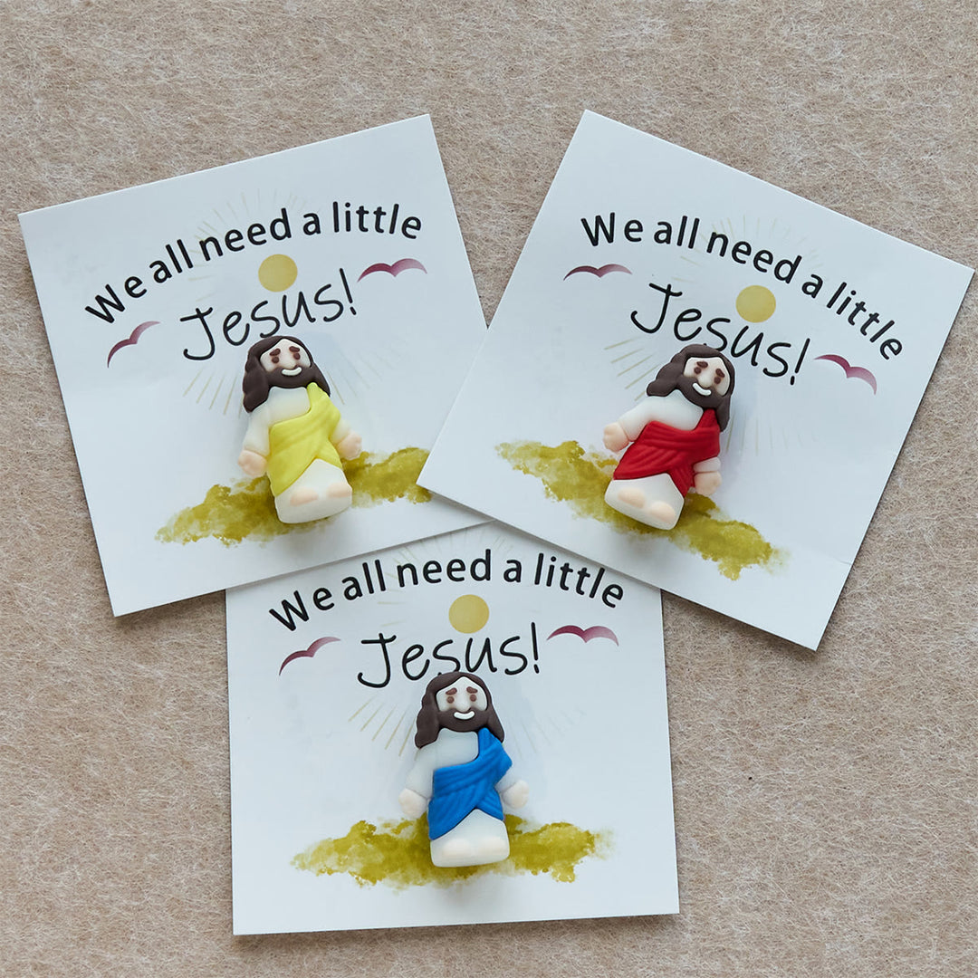 Christianartworkshop Mini figurine de Jésus avec carte : Nous avons tous besoin d'un petit Jésus - image 1