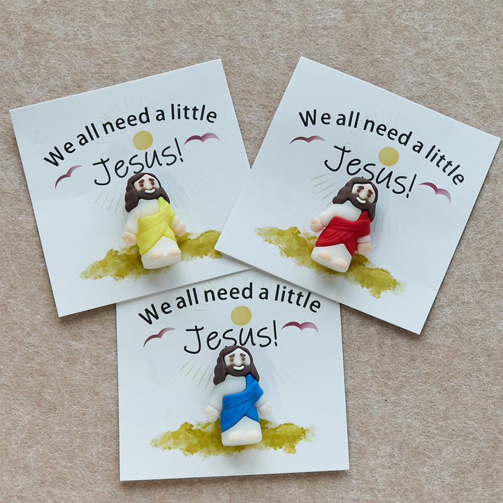 Christianartworkshop Mini figurine de Jésus avec carte : Nous avons tous besoin d'un petit Jésus - image 1