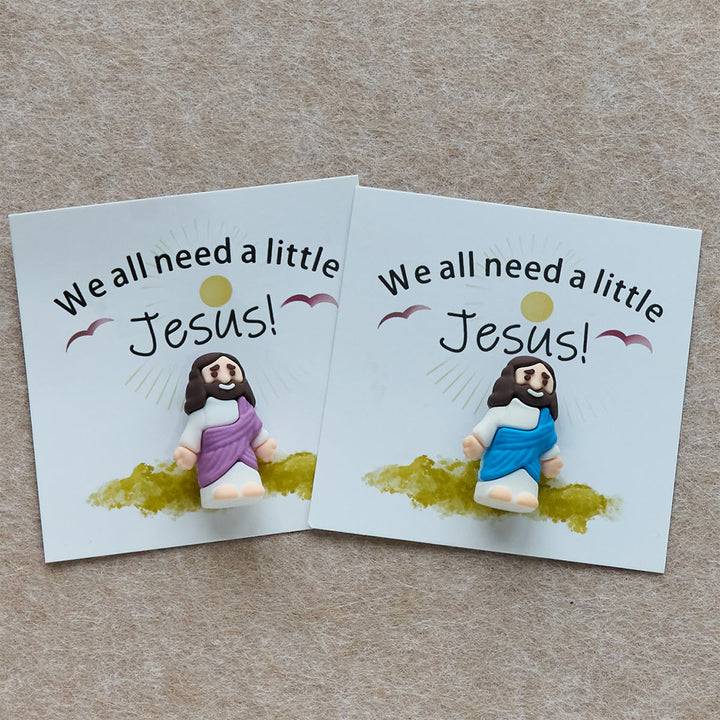 Christianartworkshop Mini figurine de Jésus avec carte : Nous avons tous besoin d'un petit Jésus - image 2