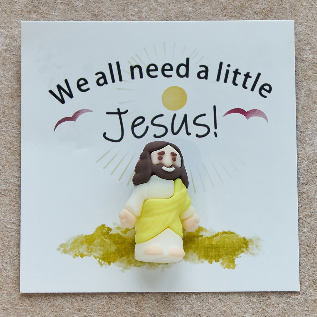 Christianartworkshop Mini figurine de Jésus avec carte : Nous avons tous besoin d'un petit Jésus - image 4