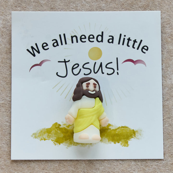 Christianartworkshop Mini figurine de Jésus avec carte : Nous avons tous besoin d'un petit Jésus - image 4