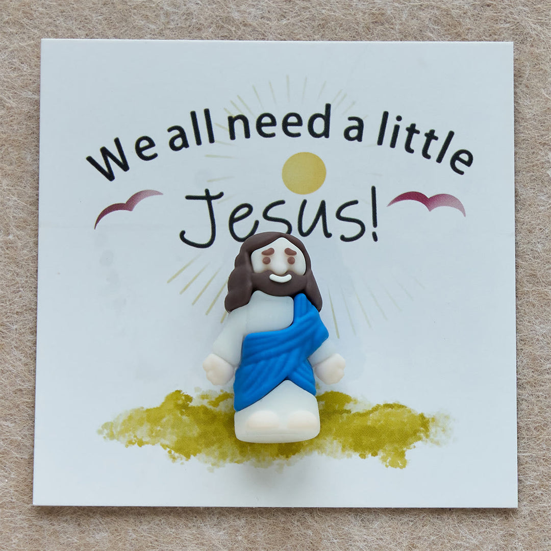 Christianartworkshop Mini figurine de Jésus avec carte : Nous avons tous besoin d'un petit Jésus - image 5
