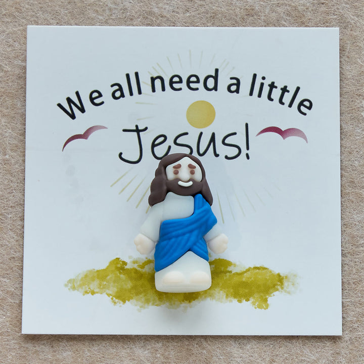 Christianartworkshop Mini figurine de Jésus avec carte : Nous avons tous besoin d'un petit Jésus - image 5