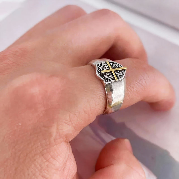Bague Croix Bouclier de Christianartworkshop : Protection fidèle et dévotion intemporelle - image 4