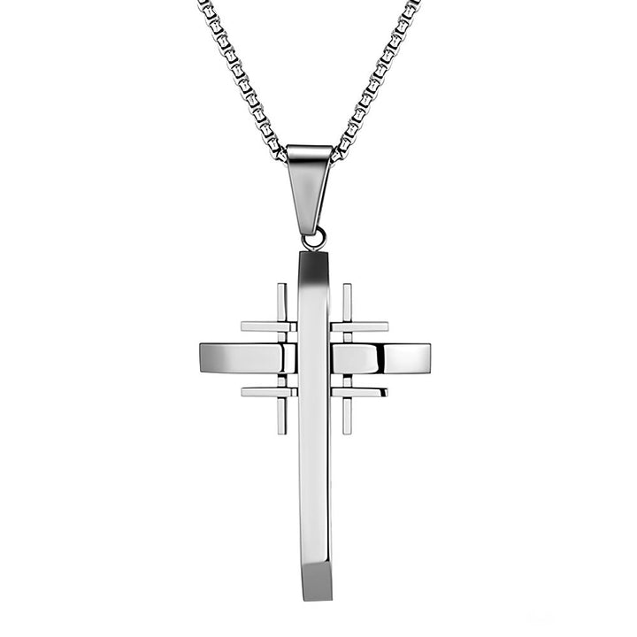 Christianartworkshop Collier pendentif croix géométrique : Foi moderne et dévotion élégante - Argent - image 3