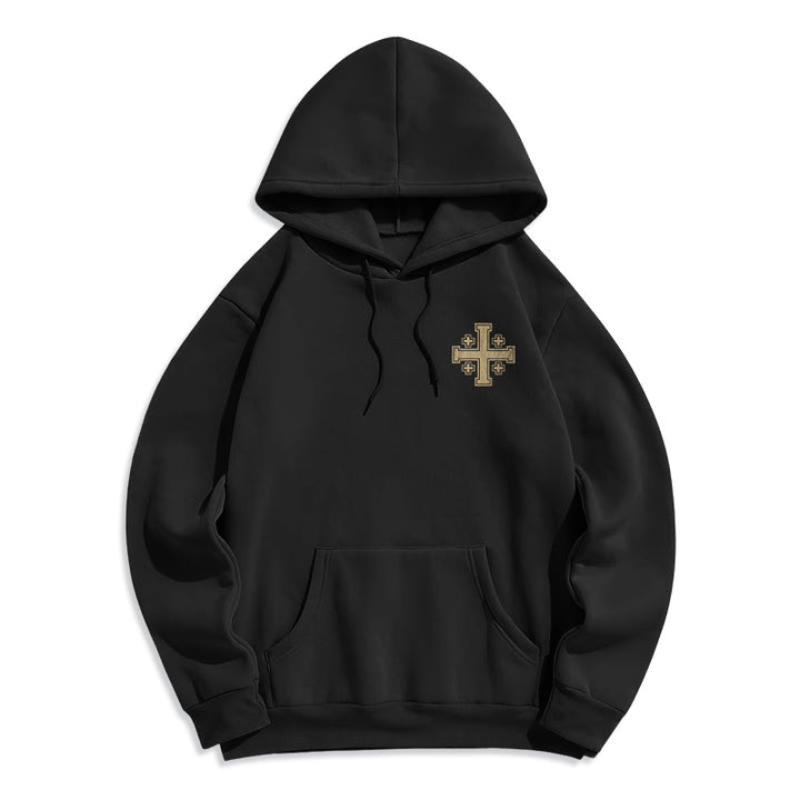 Sweat à capuche en polyester doublé polaire Christianartworkshop Croix des Rois - Déclaration de foi - image 1