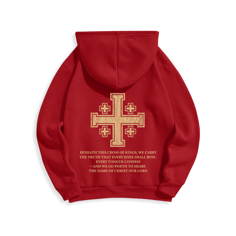 Sweat à capuche en polyester doublé polaire Christianartworkshop Croix des Rois - Déclaration de foi - image 20