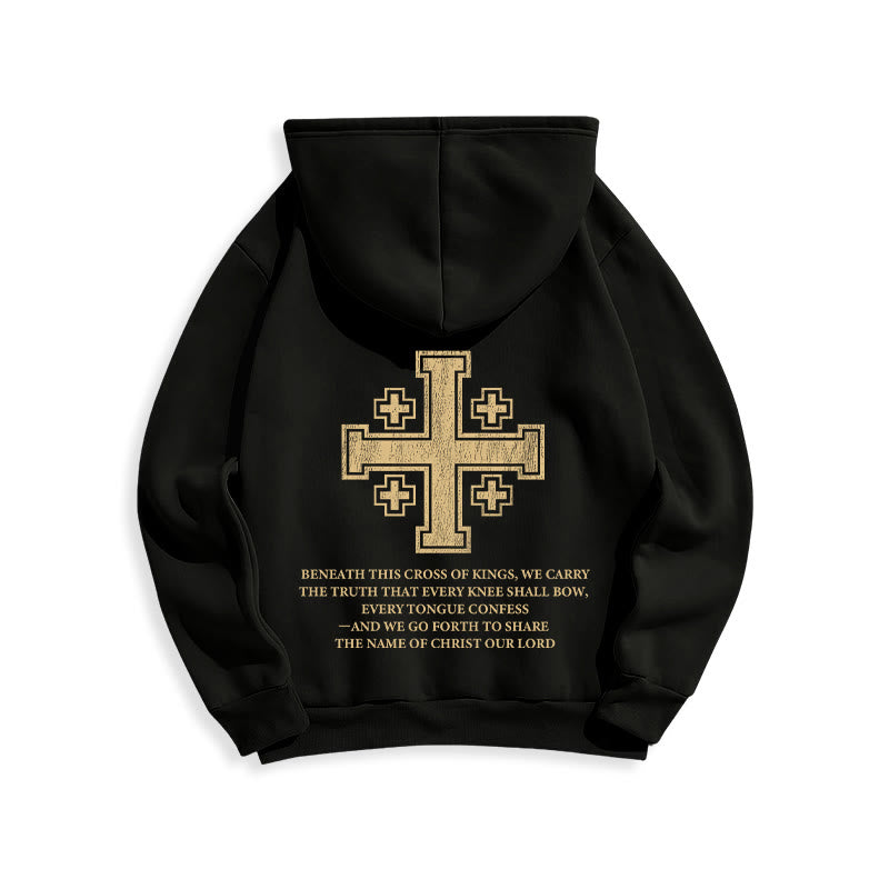 Sweat à capuche en polyester doublé polaire Christianartworkshop Croix des Rois - Déclaration de foi - image 2