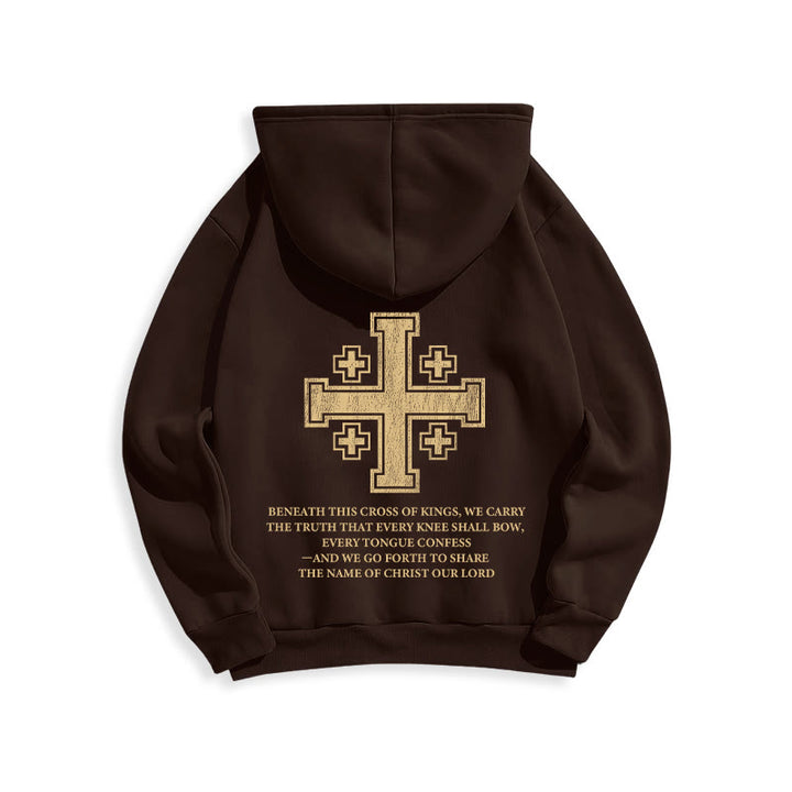 Sweat à capuche en polyester doublé polaire Christianartworkshop Croix des Rois - Déclaration de foi - image 5